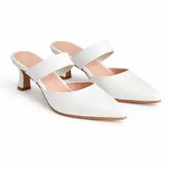 GENERICO - Zapato Salvador Blanco taco 5 - cuero