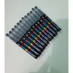 GENERICO - MARCADORES LIQUIDOS TINTA NEGRA ACRILICOS X 12UND PUNTA PINCEL