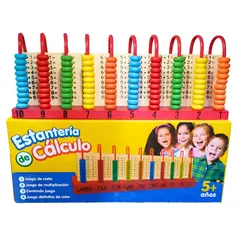 GENERICO - Ábaco Vertical de Madera 10 Columnas Juego Didáctico Matemático