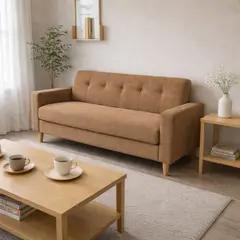 ARTSOFA - Sofá Tres Cuerpos Astoria Marrón Claro Antifluido + Obsequio