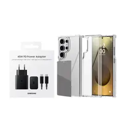 SAMSUNG - ADAPTADOR 45W + CASE SPACE CON VIDRIO PARA S25 ULTRA