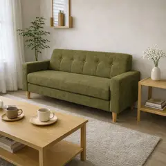 ARTSOFA - Sofá Tres Cuerpos Astoria Verde Olivo Antifluido + Obsequio