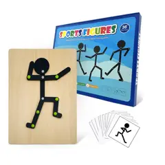 GENERICO - Juguete Didáctico Muñeco articulado de Madera