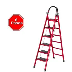 GENERICO - Escalera Plegable de 6 Pasos Antideslizante – Resistente y Segura