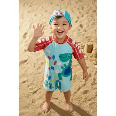 GENERICO - Ropa de Baño para Niño UV Dinosaurio Verde Parado