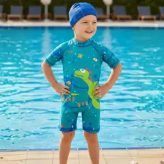 GENERICO - Ropa de Baño Azul para Niño UV Dinosaurio Acuático Verde de 1 Año a 6 Años