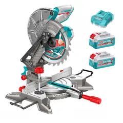 TOTAL TOOLS - Sierra Ingleteadora 8" 20V + 2bat 4ah + Cargador Total