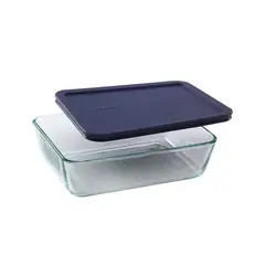 PYREX - Fuente Rectangular 2.60lt 11 TZ con tapa Azul - Sku24106