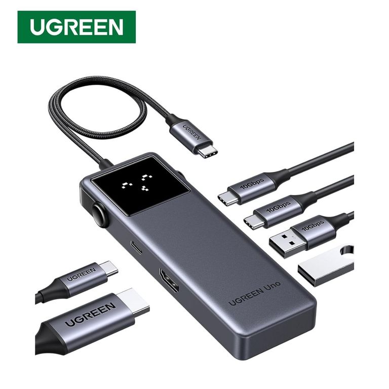 Adaptador 6 En 1 Multi Puertos 10Gbps HDMI 4K@60Hz USB-C USB-A Para Laptop MacBook iPad