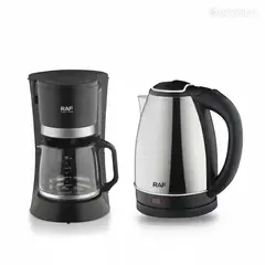 RAFF - Combo RAF Cafetera 1.2Lts 10 Tazas + Hervidor Eléctrico 2Lts Inox