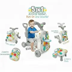 GENERICO - Caminador Musical 5 en 1 con Mesa Actividades y Scooter