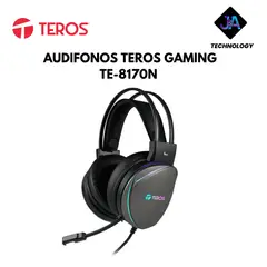 TEROS - AUDIFONOS GAMING TE-8170N estéreo 71 micrófono conector USB Negro Luces RGB