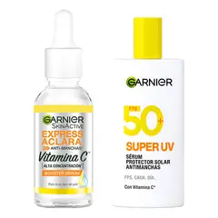 GARNIER - Kit Serum Express Aclara + Protector Solar Super Uv Fluido