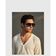 GENERICO - Gafas elegante para hombre con montura geométrica