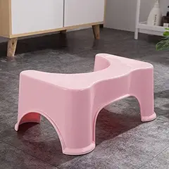 GENERICO - Banco Butaco Taburete Para Baño Inodoro Color Rosado Nuevo