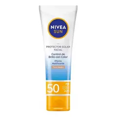 NIVEA - Protector Solar Facial Sun Control Brillo Tono Medio