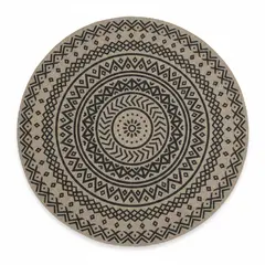 GENERICO - Pack x6 Individuales Redondos Decorativos Mandala Negro