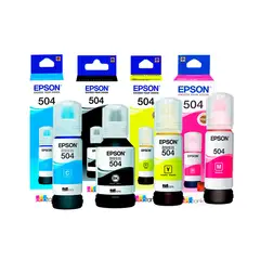 EPSON - Kit 4 Tinta T504 EcoTank L14150, L6270, L4370, L6370 Original - 127ml - 70ml