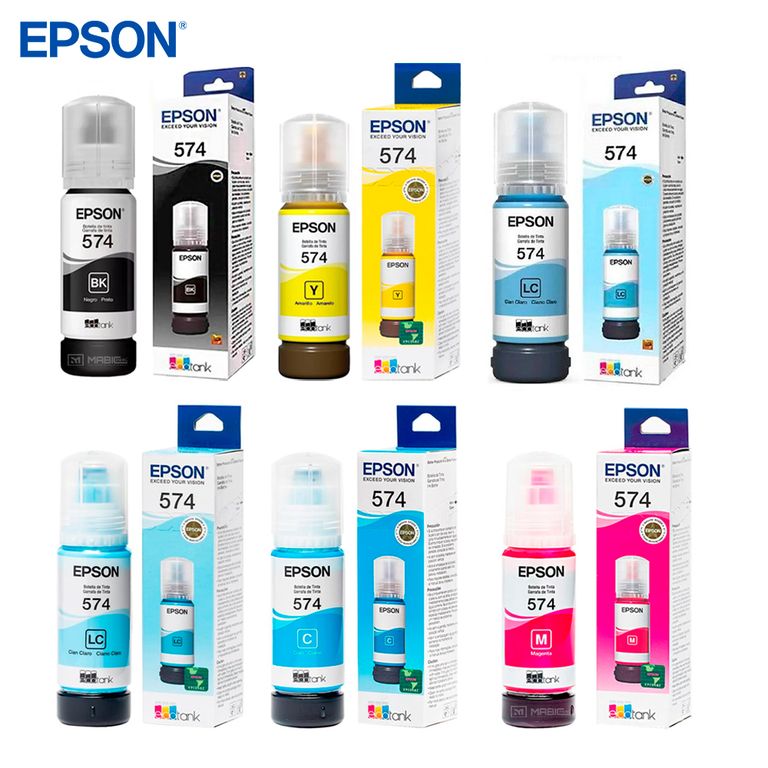 Kit 6 Tinta T574 EcoTank L8050 Original - 70ml