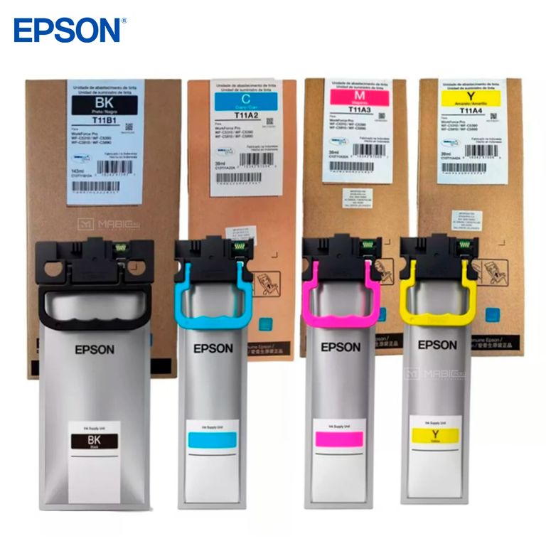 Kit 4 Tinta T11B T11A WF-C5891, WF-C5810, WF-C5890 Original - 143ml - 39ml