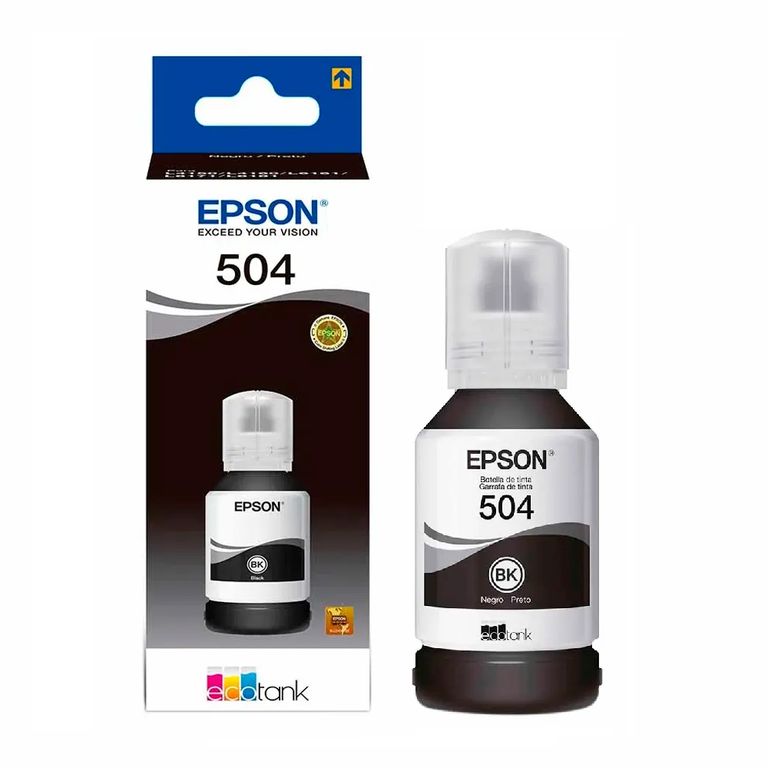 Tinta T504 Negro EcoTank L14150, L6270, L4370, L6370 Original - 127ml