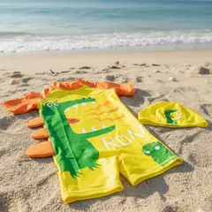 GENERICO - Ropa de Baño para Niño UV con Dinosaurio Gritando Amarillo