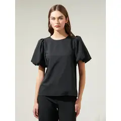 MARTINELA - BLUSA MARAH MANGA GLOBO MUJER - NEGRO