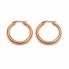 GENERICO - Aros Argolla Acero Inoxidable Rose Gold 2.5 cm