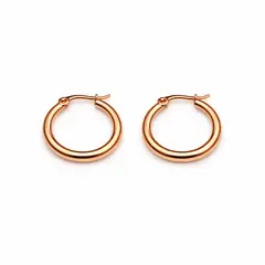 GENERICO - Aros Argolla Acero Inoxidable Rose Gold 1.5 cm