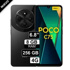 XIAOMI - POCO C75 Negro 8GB RAM 256GB Máximo Rendimiento