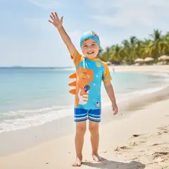 GENERICO - Ropa de Baño para Niño UV con Dinosaurio Naranja