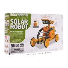 GENERICO - Kit de Construcción Robótica Robot Solar Educativo 12 en 1 con Energía Solar para Niños Amarillo con Plomo MOD 1232-68
