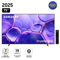 SAMSUNG - Televisor Smart TV 75"Crystal UHD 4K UN75U8000FGXPE - Nuevo 2025