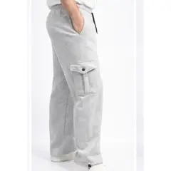 ENKI - Pantalón Cargo Melange Hombre Algodón Franela Urbano Premium