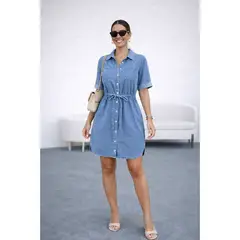 GENERICO - Vestido Jean camisero