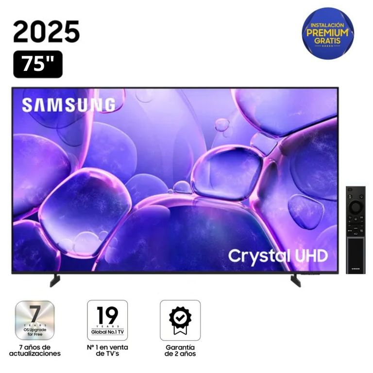 Televisor Smart TV 75"Crystal UHD 4K UN75U8000F - Nuevo 2025