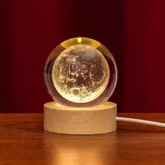 GENERICO - Luz led Nocturna lámpara De Cristal 3d Grabado Laser