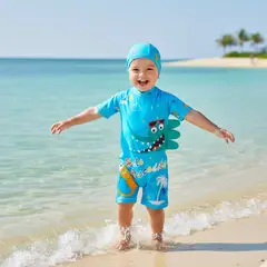GENERICO - Ropa de Baño para Niño UV de Cocodrilo Celeste