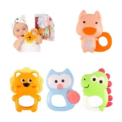 GENERICO - Set Sonajas y Mordedor para Bebé 4 Piezas Juguete Sensorial Animalitos Infantil