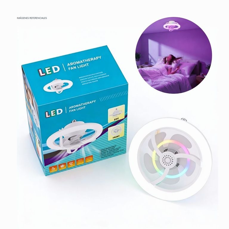 Foco Ventilador LED RGB 50W con Control Remoto Giratorio 360 Techo