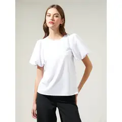 MARTINELA - BLUSA MARAH MANGA GLOBO MUJER - BLANCO