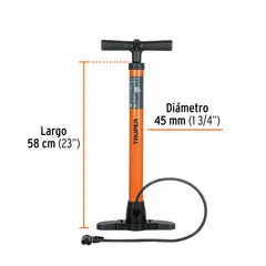 TRUPER - Inflador para bicicleta bomba de aire 100PSI balones 14863