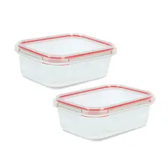 TRIKO - 2 Tapers Vidrio Borosilicato 1040ml Herméticos Rectangular