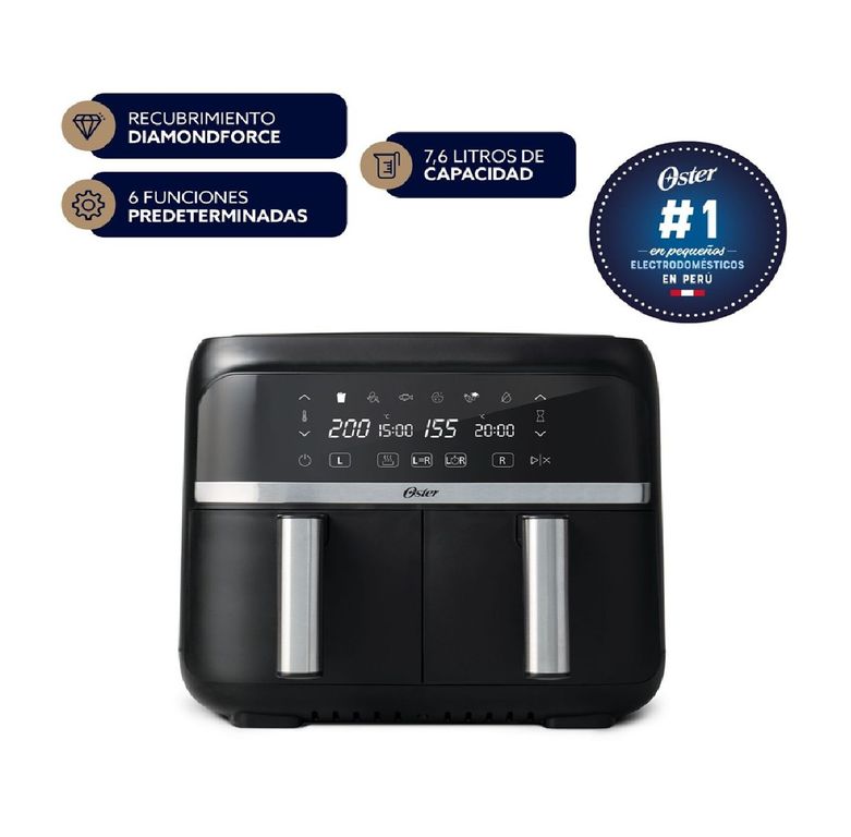 FREIDORA DE AIRE DUAL CON RECUBRIMIENTO ANTIADHERENTE DIAMONDFORCE CKSTAF7MCDDF