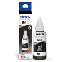 EPSON - Tinta T664 Negro EcoTank L200, L300, L350, L1455 Original - 70ml