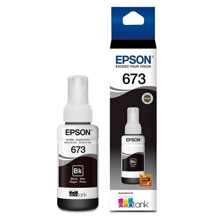 Tinta T673 Negro EcoTank L800, L805, L810, L850, L1800 Original - 70ml