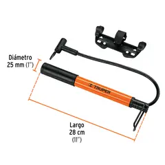 TRUPER - Inflador Mini Bomba de Aire 60 PSI 13790 - Naranja