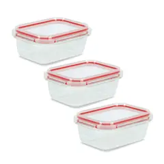 TRIKO - 3 Tapers Vidrio Borosilicato 370ml Herméticos Rectangular