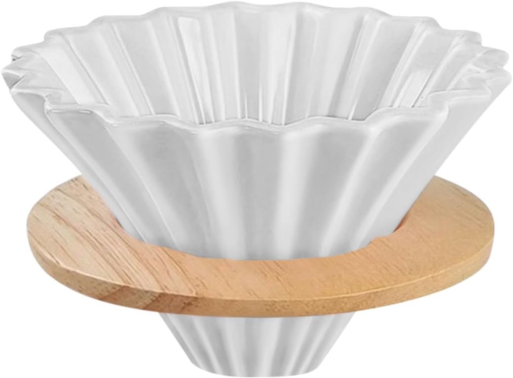 Cafetera Barista Dripper Metodo Origami De Ceramica Con Base