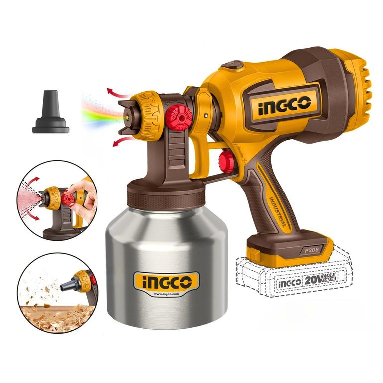 Pistola para pintar vaso de aluminio 20v